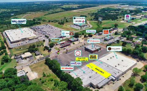 Retail strip center for sale, Guthrie, OK aerial