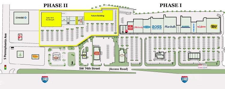 site plan for retail space for lease in south Oklahoma City, Ok