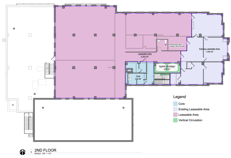 ofc building for lease downtown OKlahoma City, Ok 2nd flr floor plan