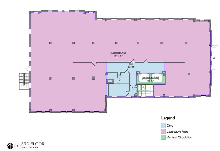 ofc building for lease downtown OKlahoma City, Ok 3rd flr floor plan