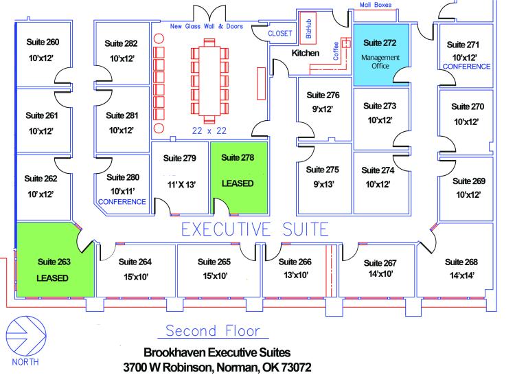Brookhaven Village executive office space for lease in Norman, OK  floor plan