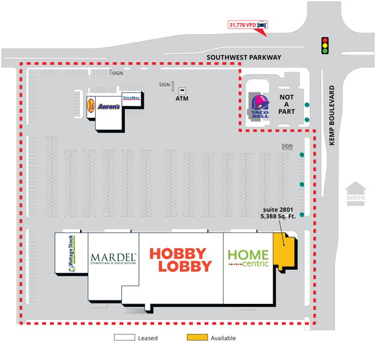 Hobby Lobby Plaza, Wichita Falls, Tx retail space for lease site plan