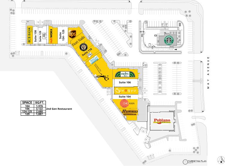 Shoppes at Quail Springs retail space for lease Oklahoma City, OK 1st floor site plan