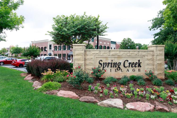 Spring Creek Village retail space for lease Edmond, OK  monument sign