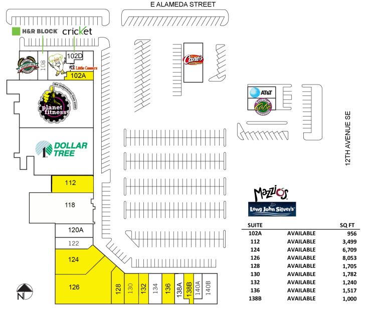 Alameda Square retail space for lease Norman, OK site plan