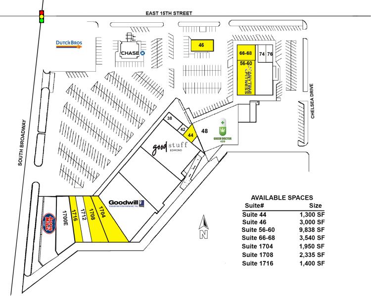 Edmond Plaza retail space for lease Edmond, OK site plan