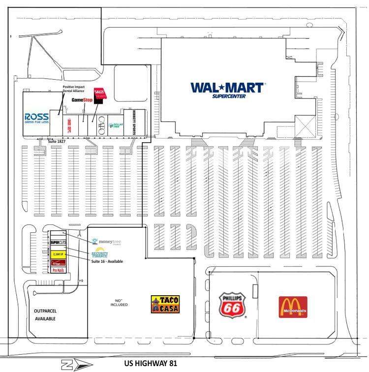 Retail space for lease, Duncan, OK site plan