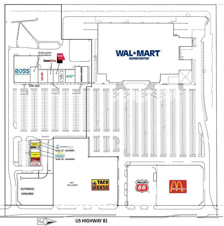 Retail space for lease, Duncan, OK site plan