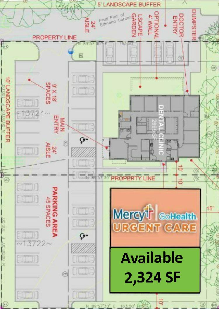 retail/office space for lease Edmond, OK site plan