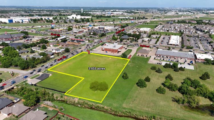 3.033 acres land Reno & Mustang Rd, Oklahoma City, OK aerial