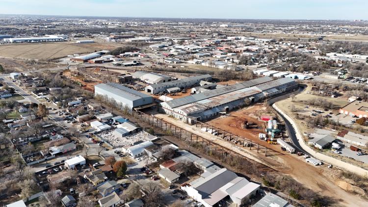 aerial of industrial property, Oklahoma city, OK