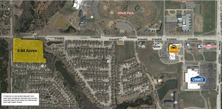 Land for sale Edmond, OK site aerial