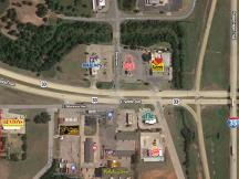 Aerial - close up view of Retail pad site for lease of Build To Suit, Guthrie, OK